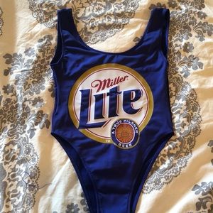 miller lite one piece swimsuit.